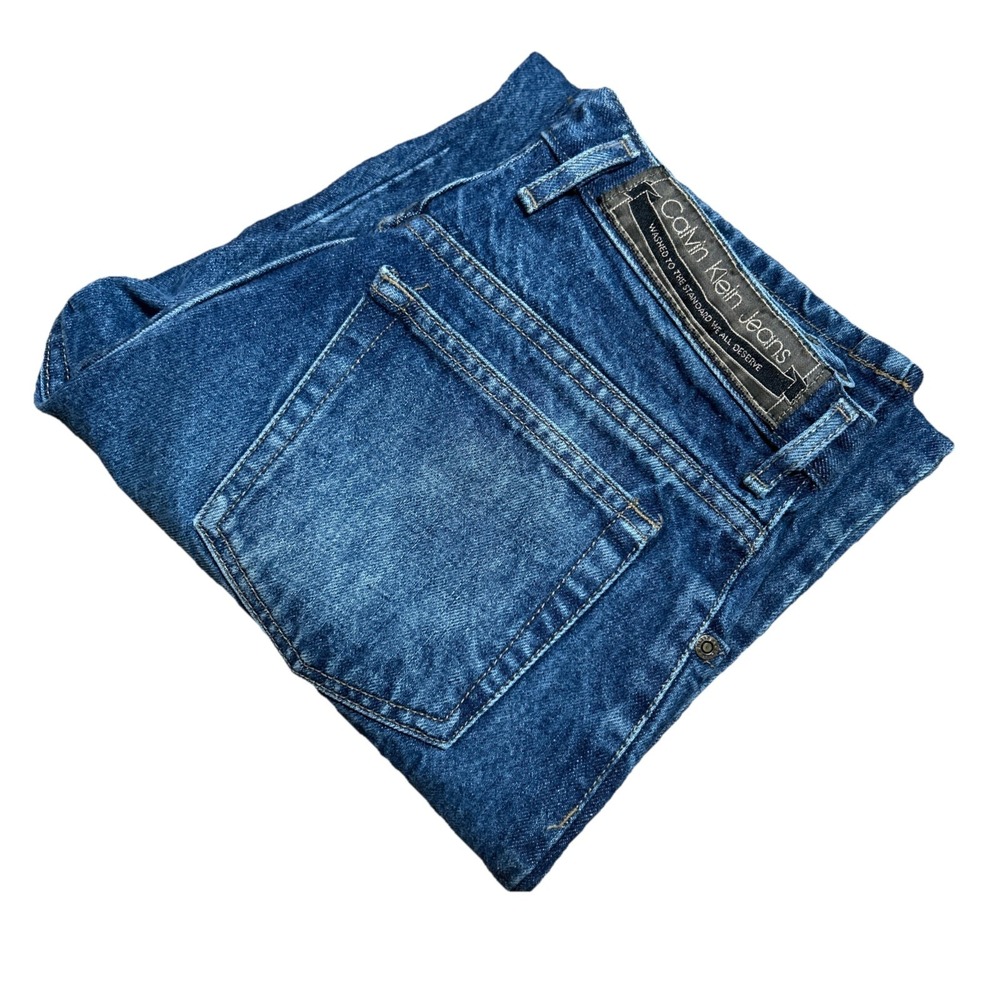 Vintage Calvin Klein Jeans Men's 29x33 Button Fly Straight Leg Blue Denim USA‎